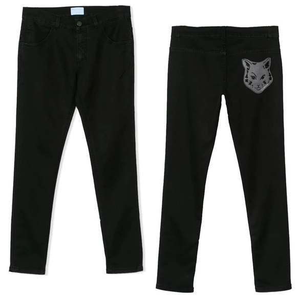 Lanvin Girls Cat Pocket Skinny Jeans size 4 - Picture 1 of 9